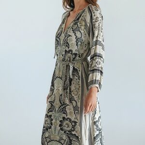 D’ascoli paisley print hippie dress, 100% cotton made in India, tie waist DS2000